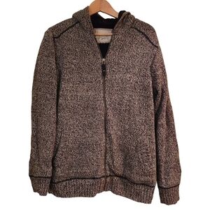 WindRiver  Zip-up gray black hooded long sleeve thick warm cozy sweater
